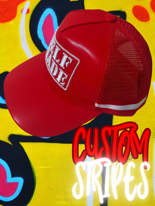 H.F.C- SELF MADE (3D EMBROIDERY)  PU -LEATHER TRUCKER HAT