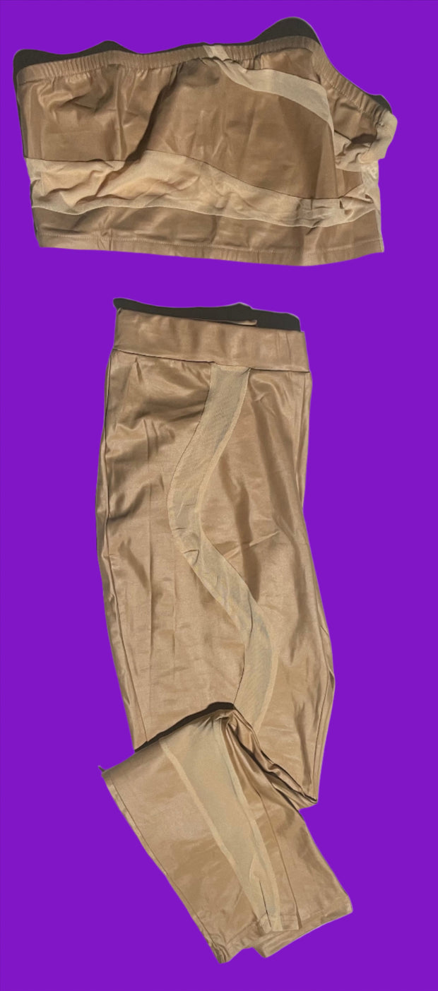 HFC-SKIN COLOR SEE THROUGH JOGGER SET. (TOP/BOTTOM)