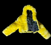 H.F.C YELLOW FAUX FUR HOODIE