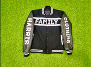 H.F.C - 2 TONE LEATHER LETTERMAN JACKET (FRONT VIEW)