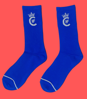 BLUE H.F.C CUSTOM CROWN LOGO SOCKS.