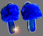 BLUE FAUX FUR.