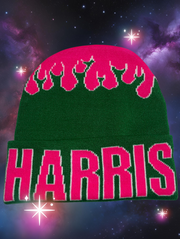 H.F.C CUSTOM JACQUARD (HARRIS) LOGO BEANIE. (FRONT VIEW)