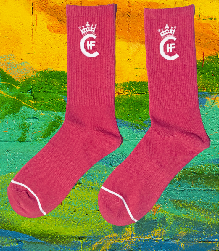 PINK H.F.C CUSTOM CROWN LOGO SOCKS