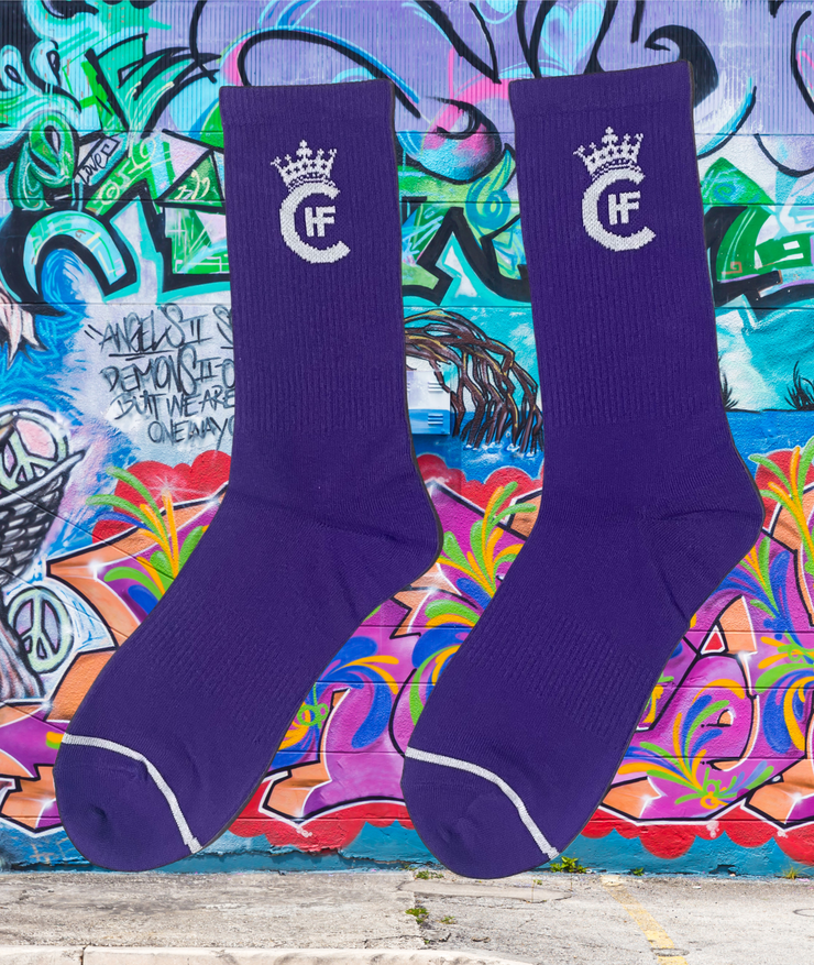 PURPLE H.F.C CROWN LOGO SOCKS